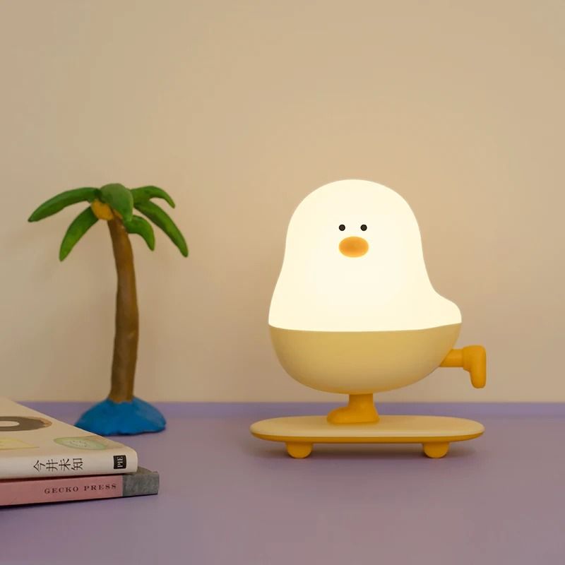 Cartoon Eggshell Chicken Touch Night Light Rechargeable LED Lamp