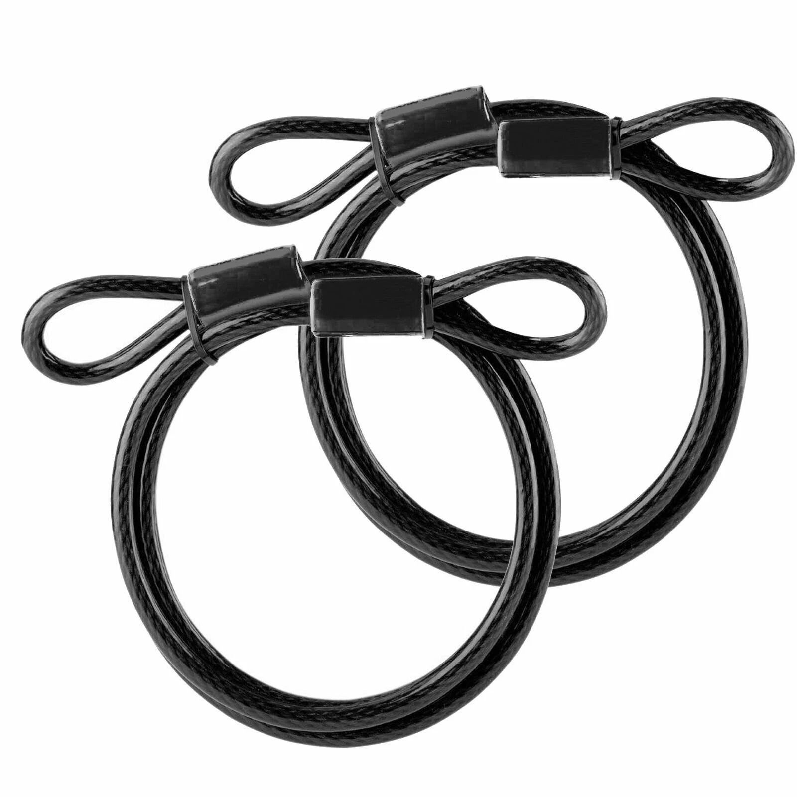 Heavy Duty Braided Steel Cable with Vinyl Coating & Double Loop Ends for Secure Locking