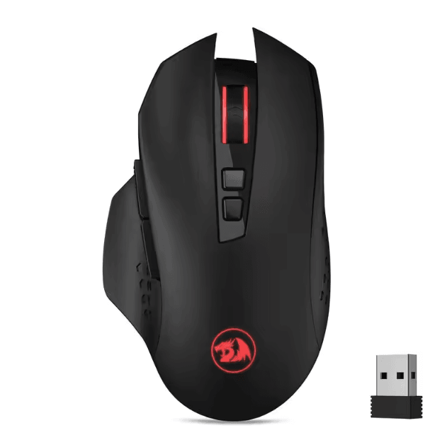 Redragon M656 Gainer Wireless Gaming Mouse 4000 DPI 2.4Ghz with 7 Macro Buttons and Red Backlight