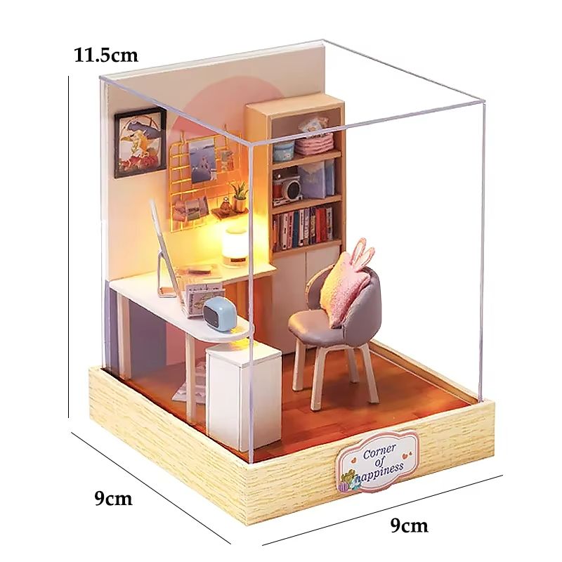 CozyDream DIY Miniature Dollhouse Kit with Furniture & Lights – 3D Wooden Puzzle Home