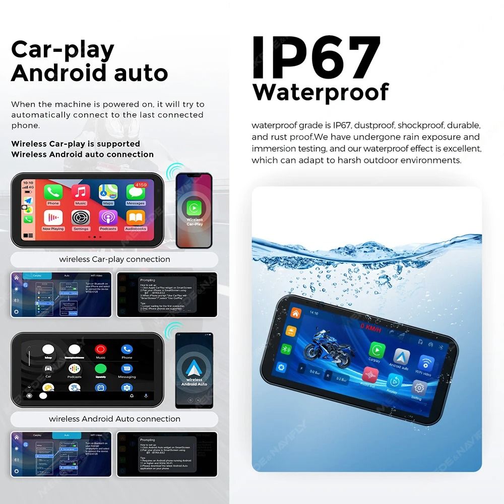 Portable Waterproof Motorcycle GPS Navigation DVR