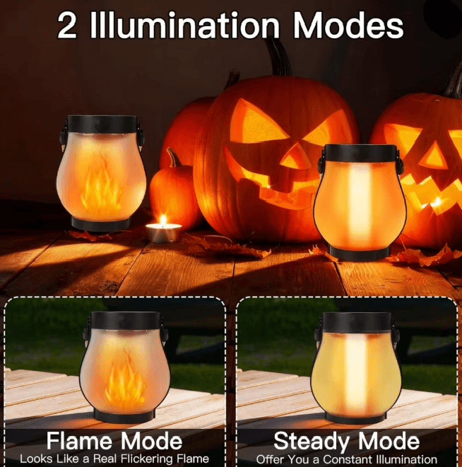 FlameGlow Solar Flickering Lantern with USB Charging