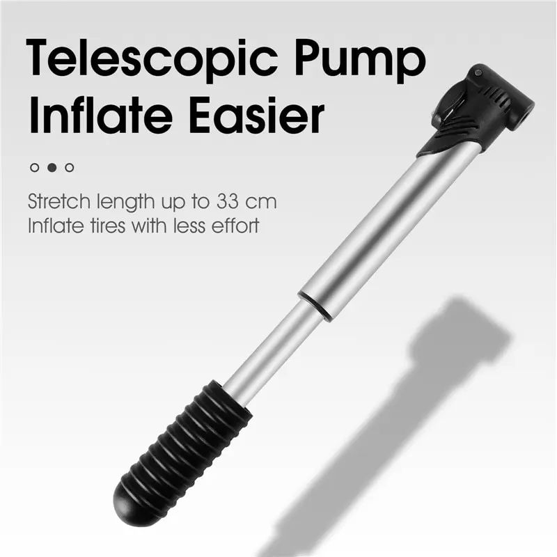 Portable Mini Bicycle Pump, Cycling Hand Air Pump & Tire Inflator with Schrader/Presta Valve for MTB & Road Bike