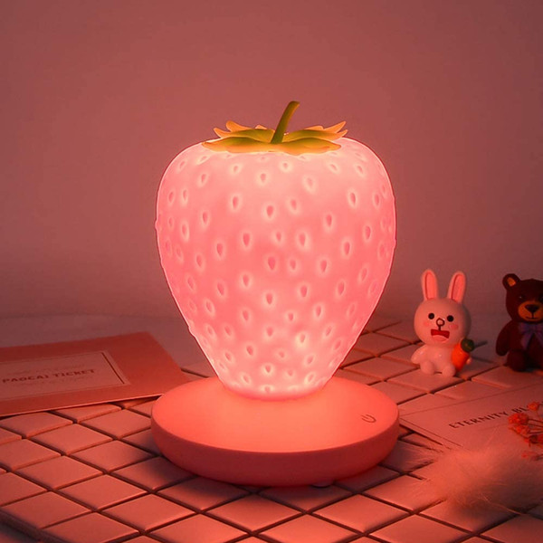 Touch-Sensitive Strawberry Table Lamp – Charming Strawberry Lampshade for Home Decor, Gift Ideas
