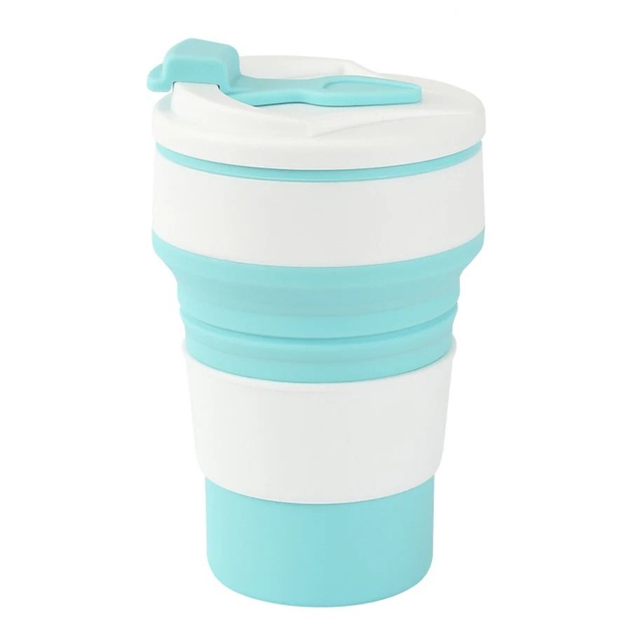 350ML Collapsible Cup Silicone Travel Cup Foldable Coffee Mug with Lid