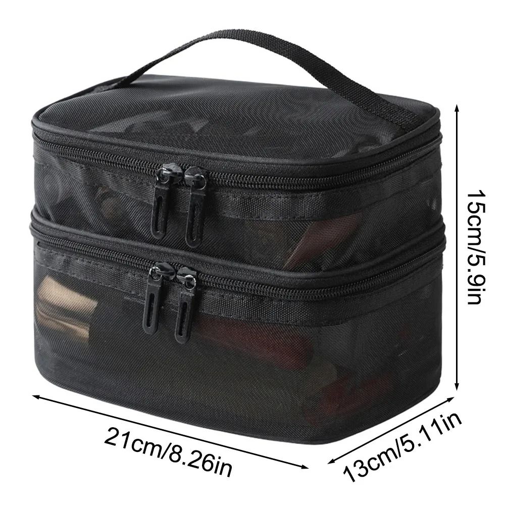 Nylon Double Layer Mesh Cosmetic Bag