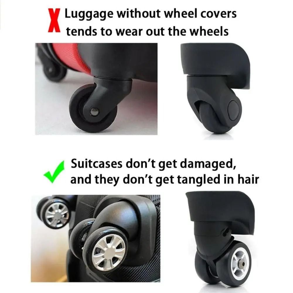 Silent-Glide Luggage Wheel Protectors – Noise-Reducing Silicone Covers (8 Pcs Set)