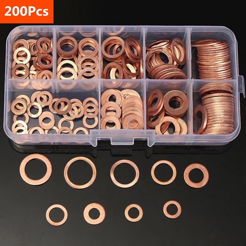 Copper Washer Gasket Kit Assortment for Leak Prevention & Secure Fit