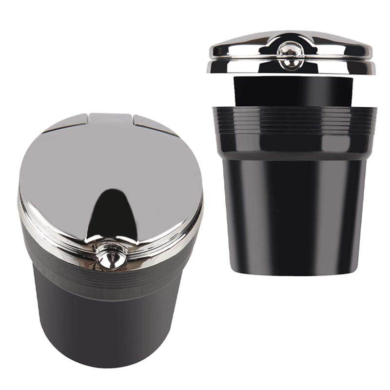Creative Car Ashtray and Garbage Can, with LED Light and Cover, A Multi Function Car Supply