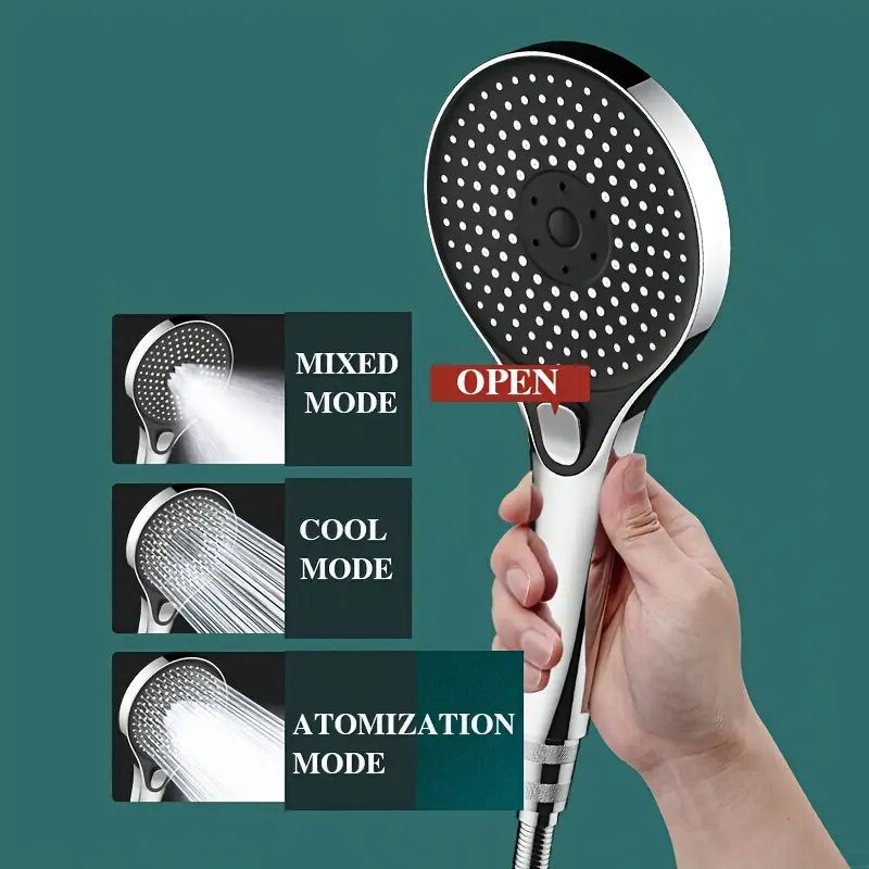 High-pressure Three-speed Shower Head with Large Panel Super Powerful Universal Bathroom Shower Head Combination Set