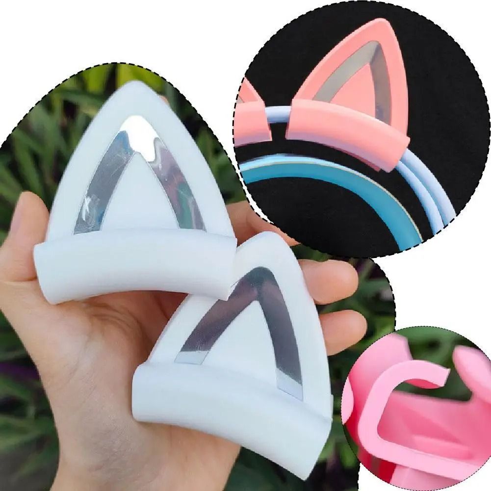 Silicone Cat Ear Headphone Accessories Cute Gaming Headset Decoration Attachment