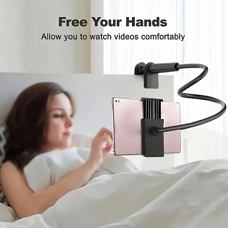 Universal 360° Rotating Tablet & Phone Holder - Adjustable Flexible Desktop & Bed Stand