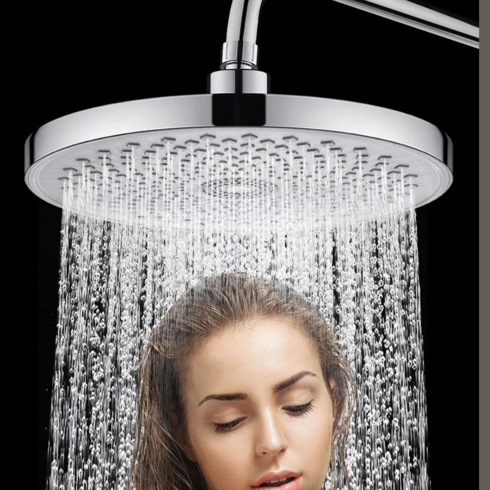 Round Top Spray Booster Shower Head Large Size for Full Body Hotel Shower and Home Bathroom with Universal Connection