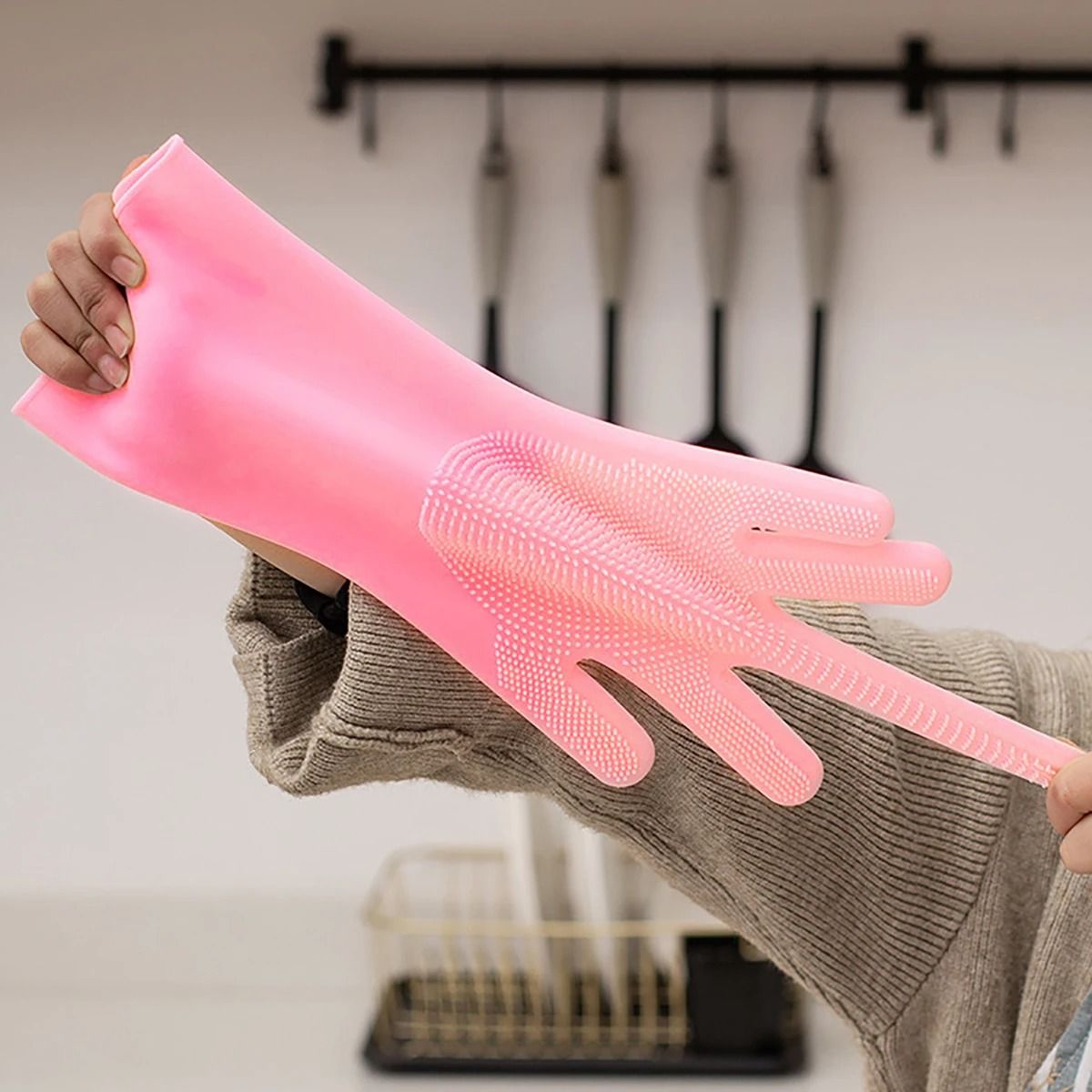 Silicone Pet Grooming and Cleaning Gloves
