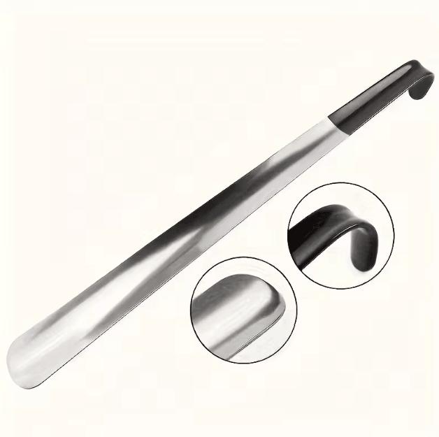 42cm Stainless Steel Long Handle Shoehorn – Ergonomic Easy-Wear Shoe Helper for Seniors & Daily Use