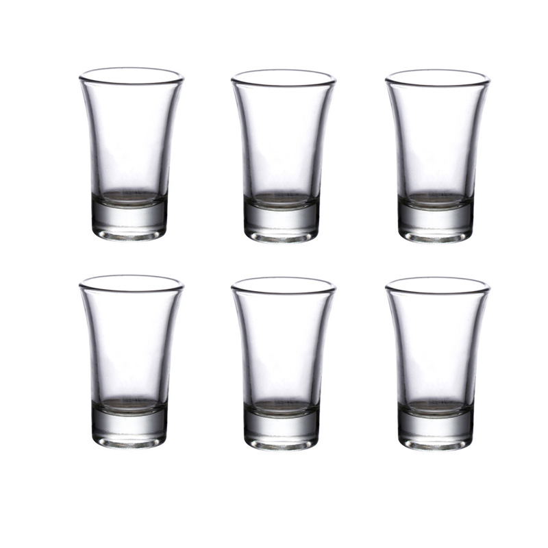 Baijiu Glass, Household Bullet Cup, Transparent Shot Glass, Thick Bottomed Vodka Cup, Classic Party Bar Liquor Goblet