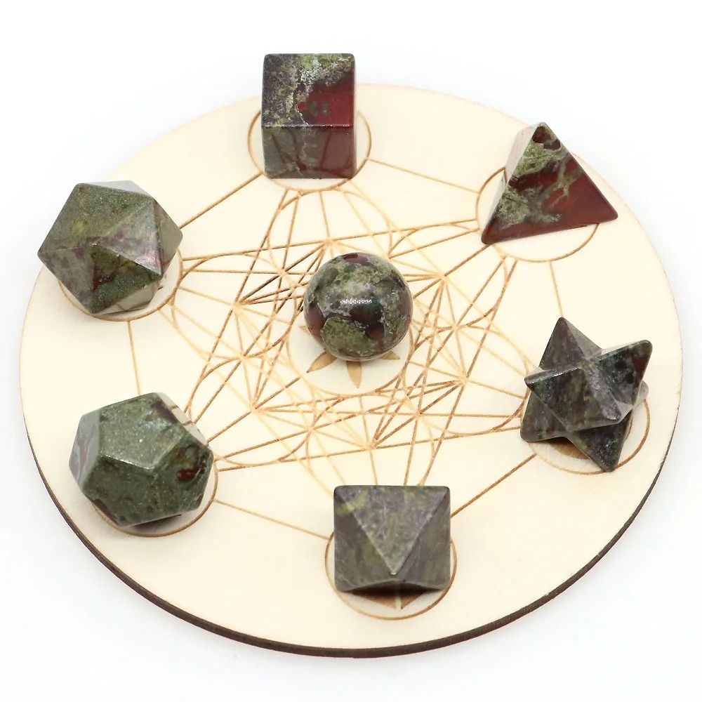 Platonic Solid Crystal Set Sacred Geometry Chakra Healing Reiki Stones