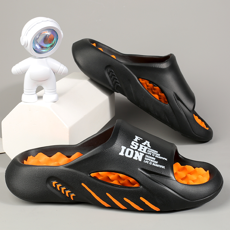 Summer Mens Massage Slippers Comfortable Indoor/Outdoor Sandals with Soft Sole Beach Casual Flip-Flops