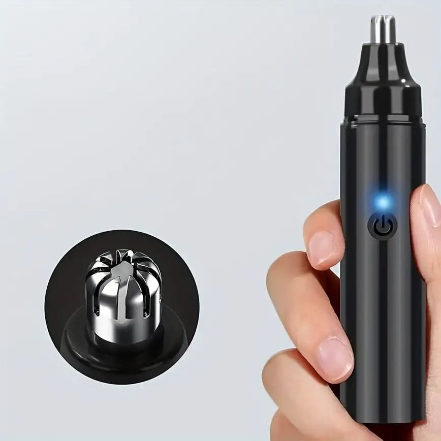 Compact Rechargeable Nose Hair Trimmer and Facial Hair Remover
