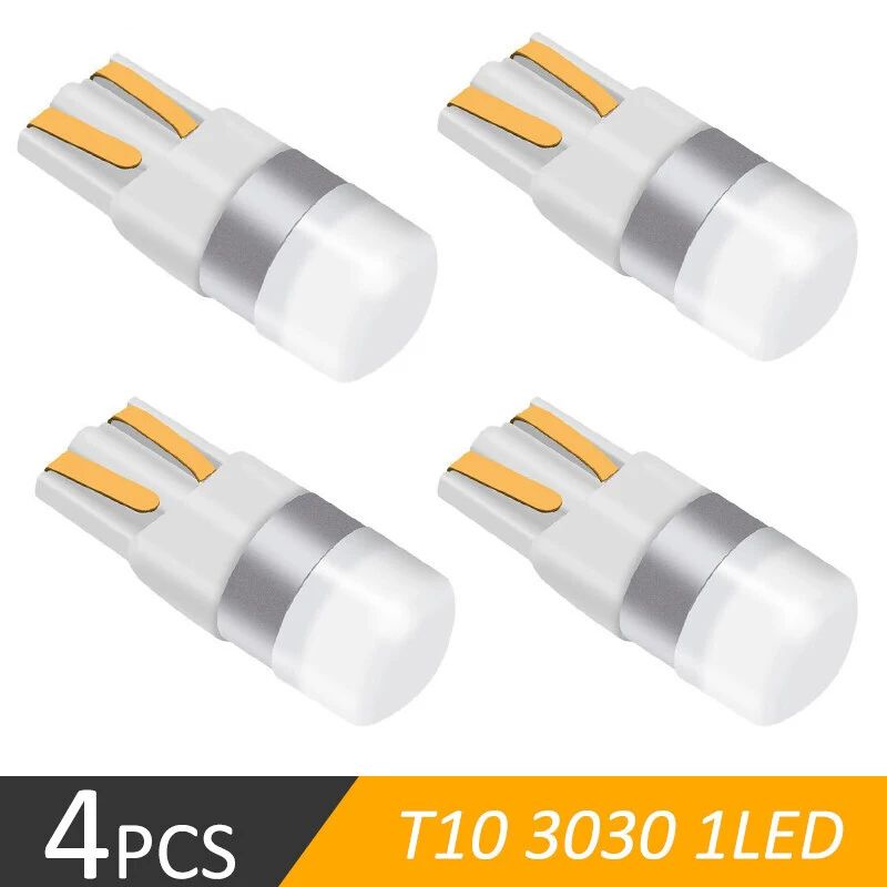 4-Pack T10 W5W 3030 SMD 6000K White LED Interior Dome Bulbs