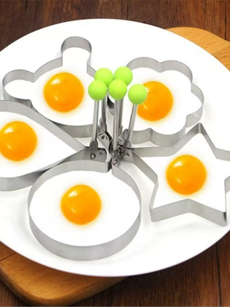 Heart-Shaped Egg Frying Mold – Stainless Steel Poached Egg Pancake Maker for Creative Breakfasts