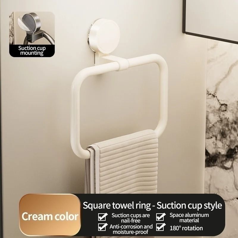 No Drill Suction Cup Towel Ring Wall Mount Hand Towel Holder