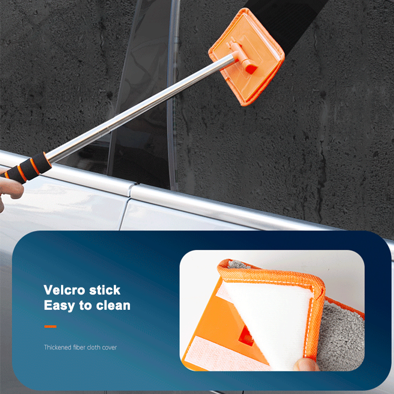 Telescopic Long Handle Car Windshield Defogging Brush Retractable Glass Clean Brush & Dust Remover Tool