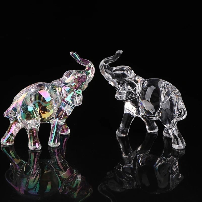 Celestial Narrative Sculpture – High-Definition Crystal Elephant Architectural Ornament