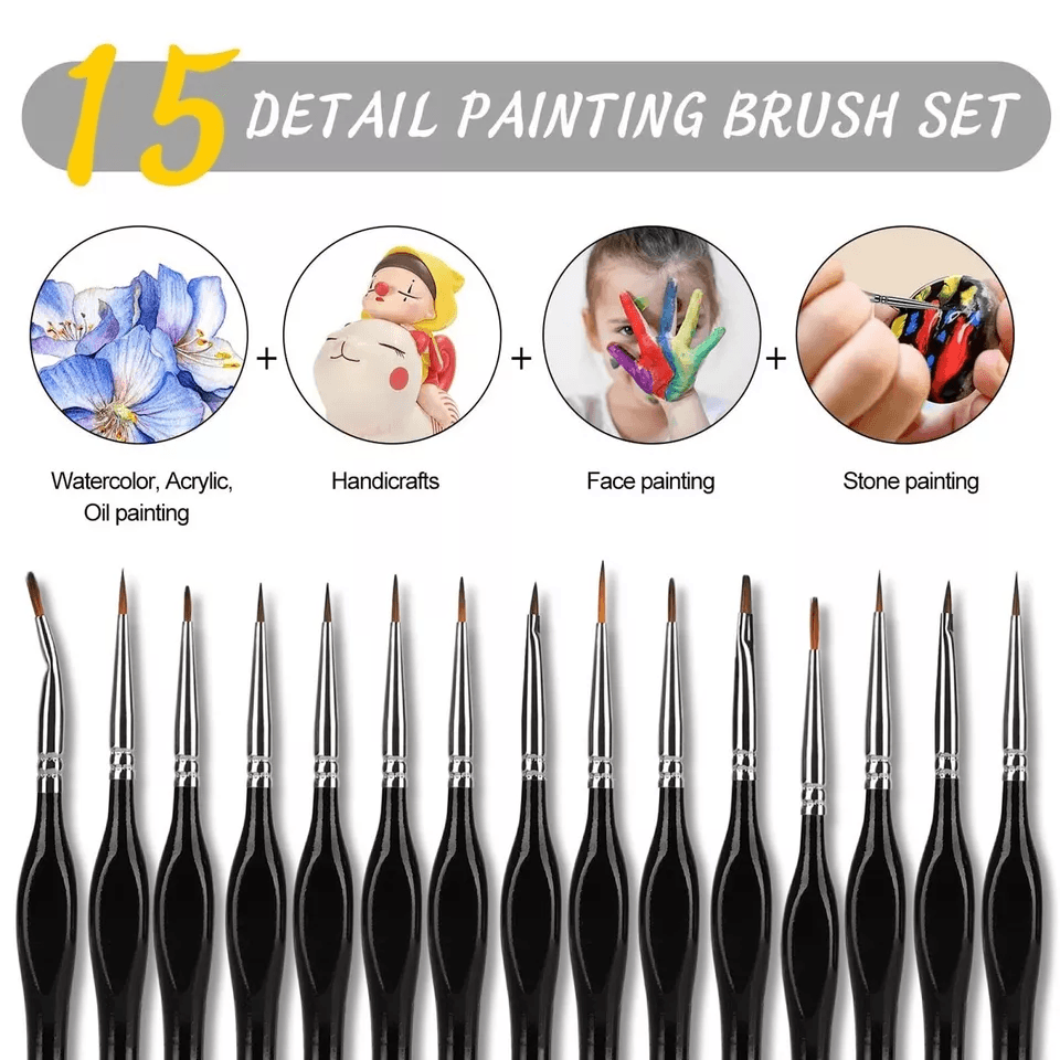 Professional Fine Tip Miniature Paint Brushes Set, Brushes for Model Painting, Nail Art, Craft, and Oil Painting Project