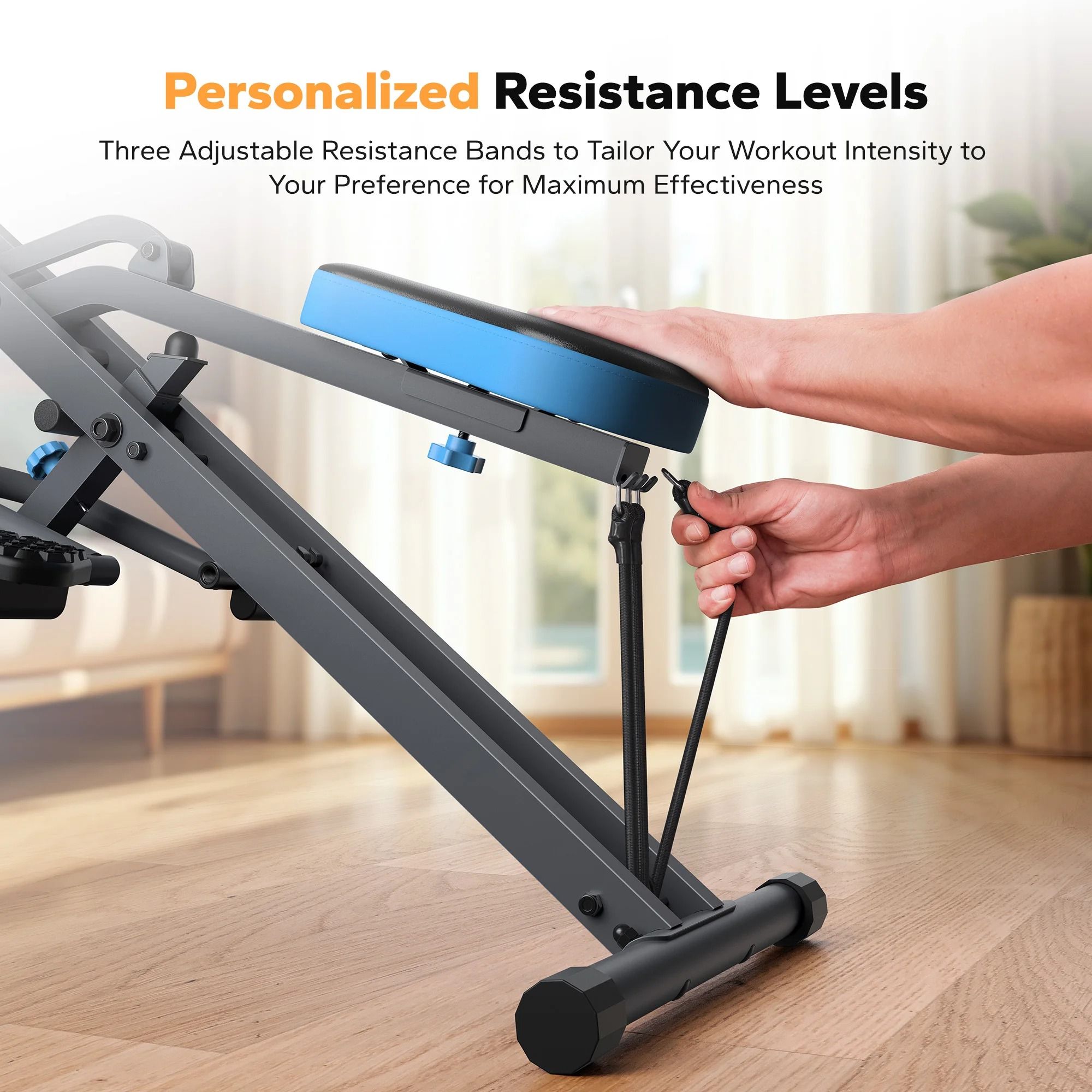 Adjustable Foldable Squat Rowing Trainer
