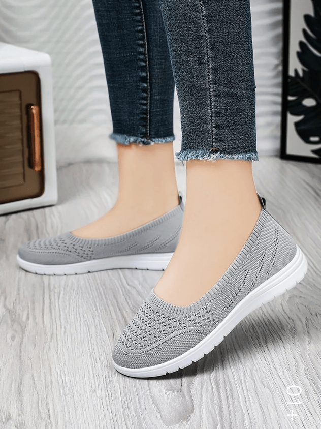 Womens Slip On Mesh Casual Shoes Lightweight Non Slip Walking Flats