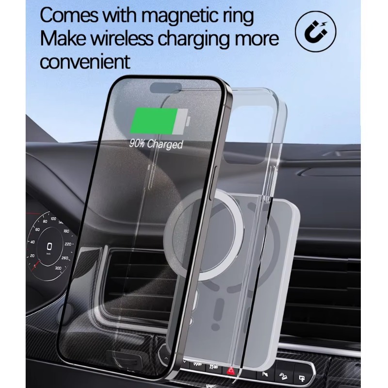 Fast Wireless Car Charger, Magnetic Phone Holder for iPhone, Car Charging Mount