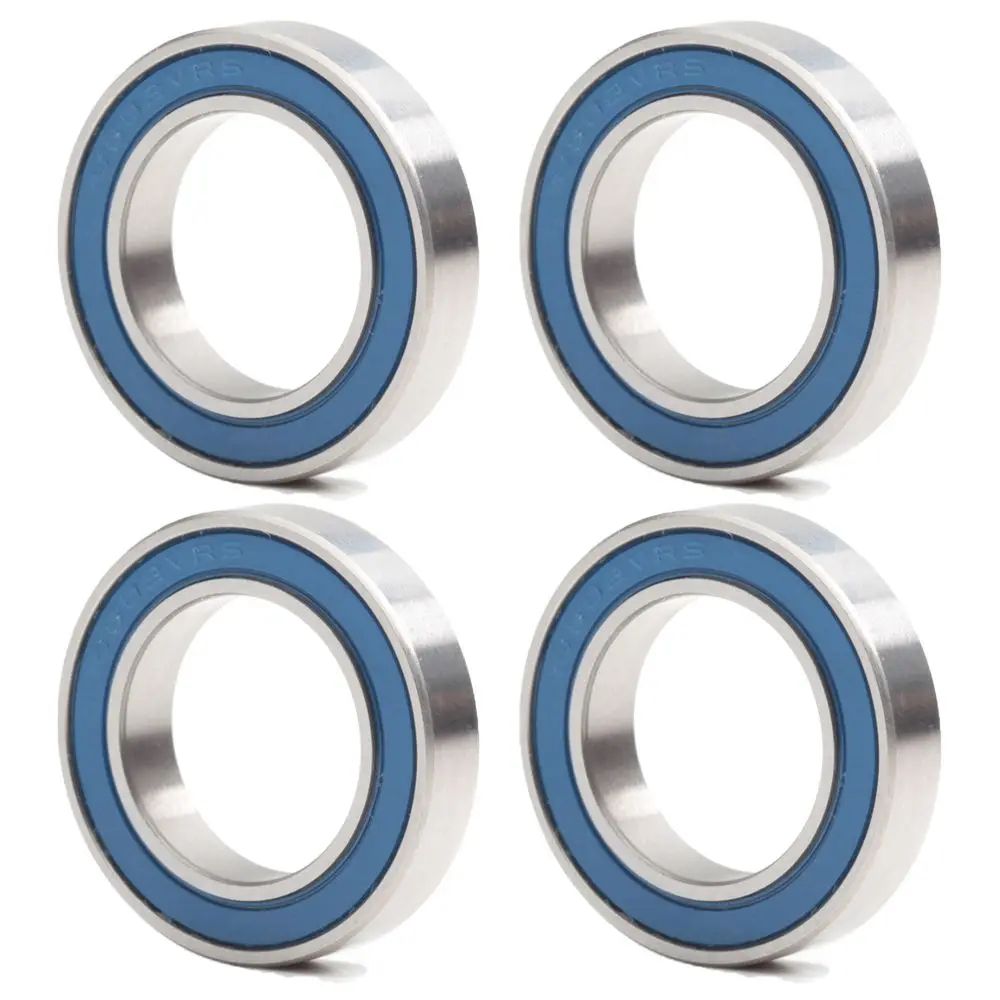 6802 MAX Bike Pivot Bearings 15x24x5mm (4-Pack) - Full-Ball Chrome Steel Sealed Suspension Bearings