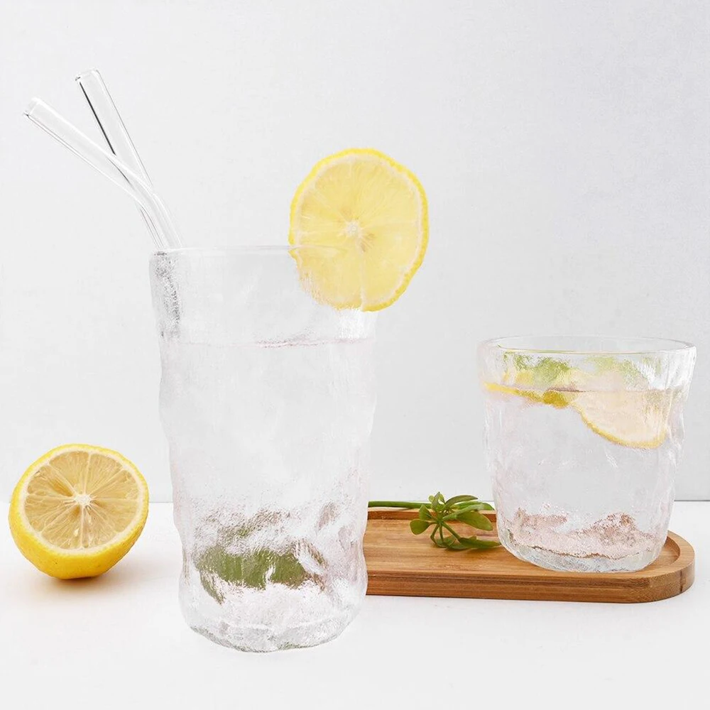 High Borosilicate Glass Straws Set – Eco-Friendly & Reusable Drinking Straws for Smoothies, Bubble Tea, and Bars