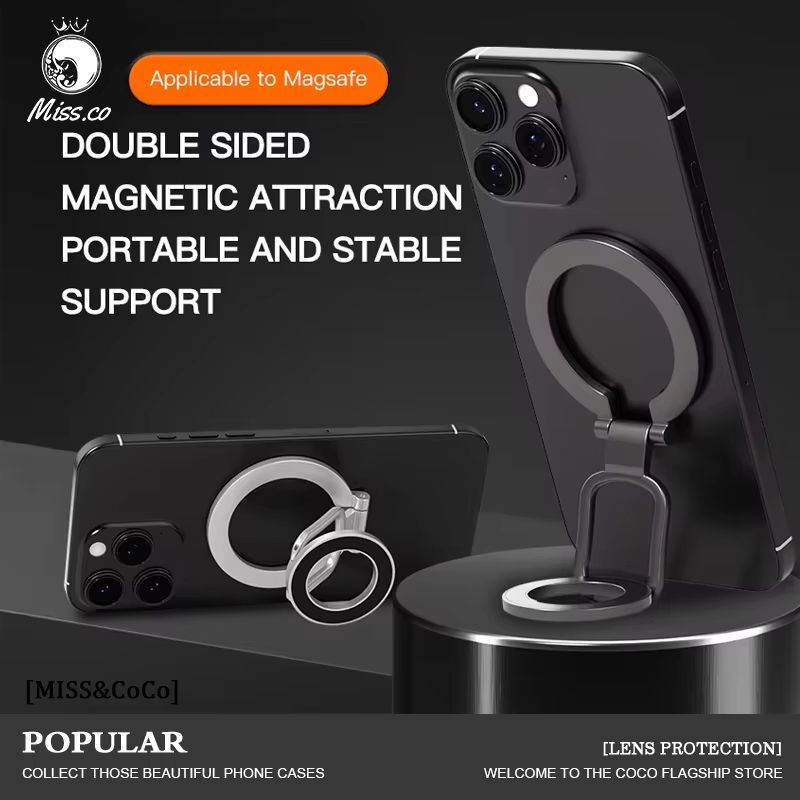 Foldable 360° MagSafe Phone Holder with Strong Magnet & Finger Grip for iPhone 14/15/16