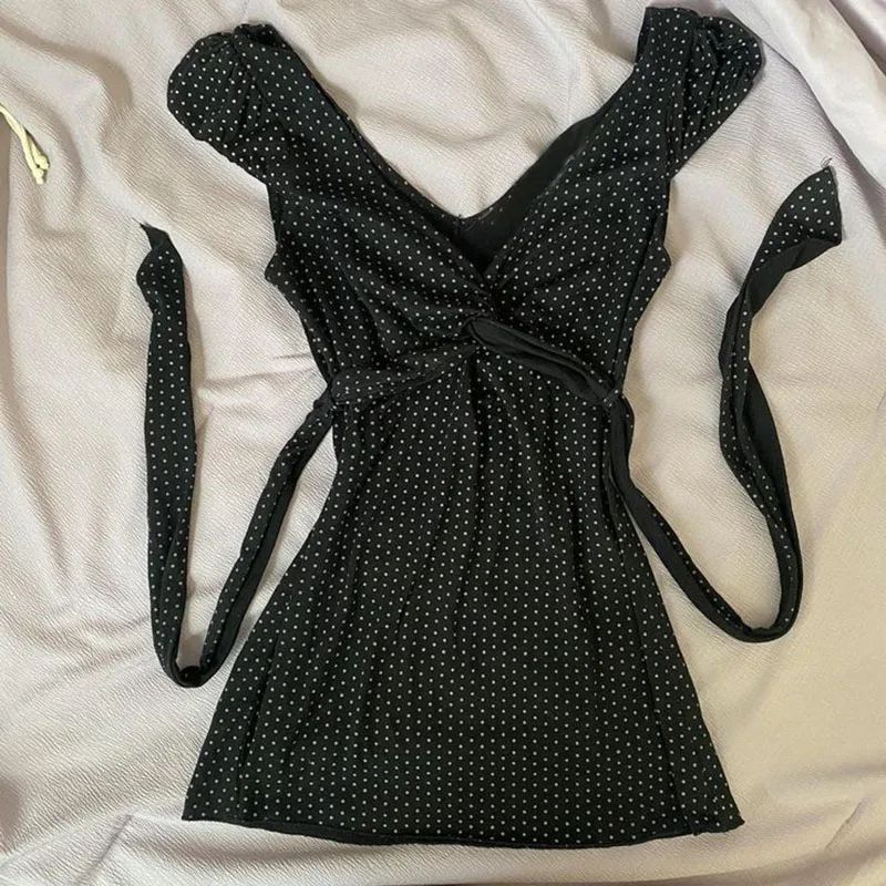 Y2K Lace Sling Backless Tank Top – Goth Coquette Punk Slim Cami