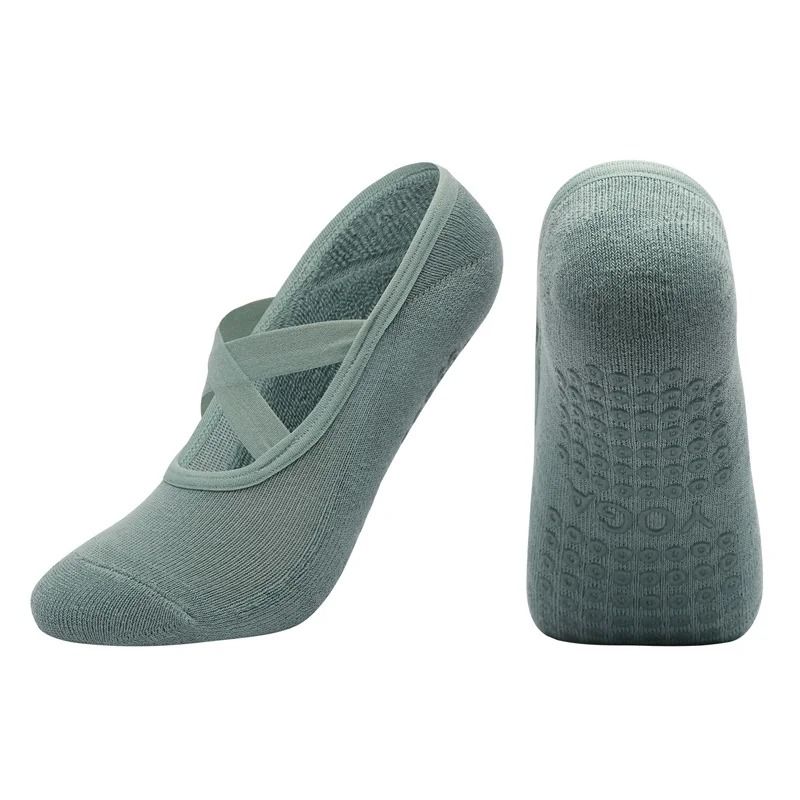 Women Breathable Towel Bottom Yoga Socks Silicone Non Slip Bandage Pilates Ladies Ballet Dance Socks
