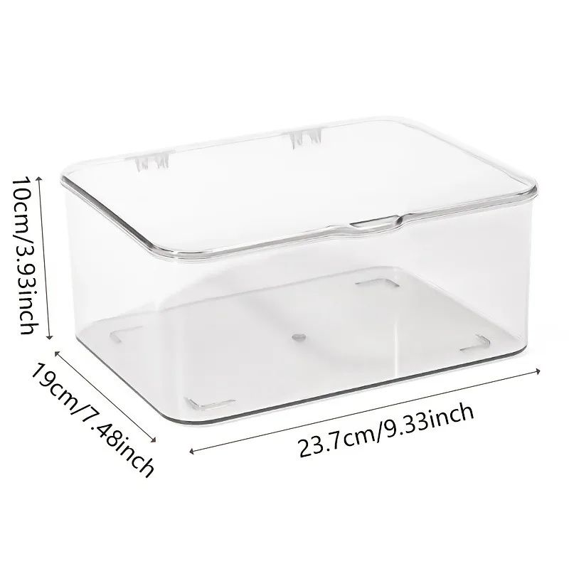Clear Acrylic Storage Organizer Box with Clamshell Lid