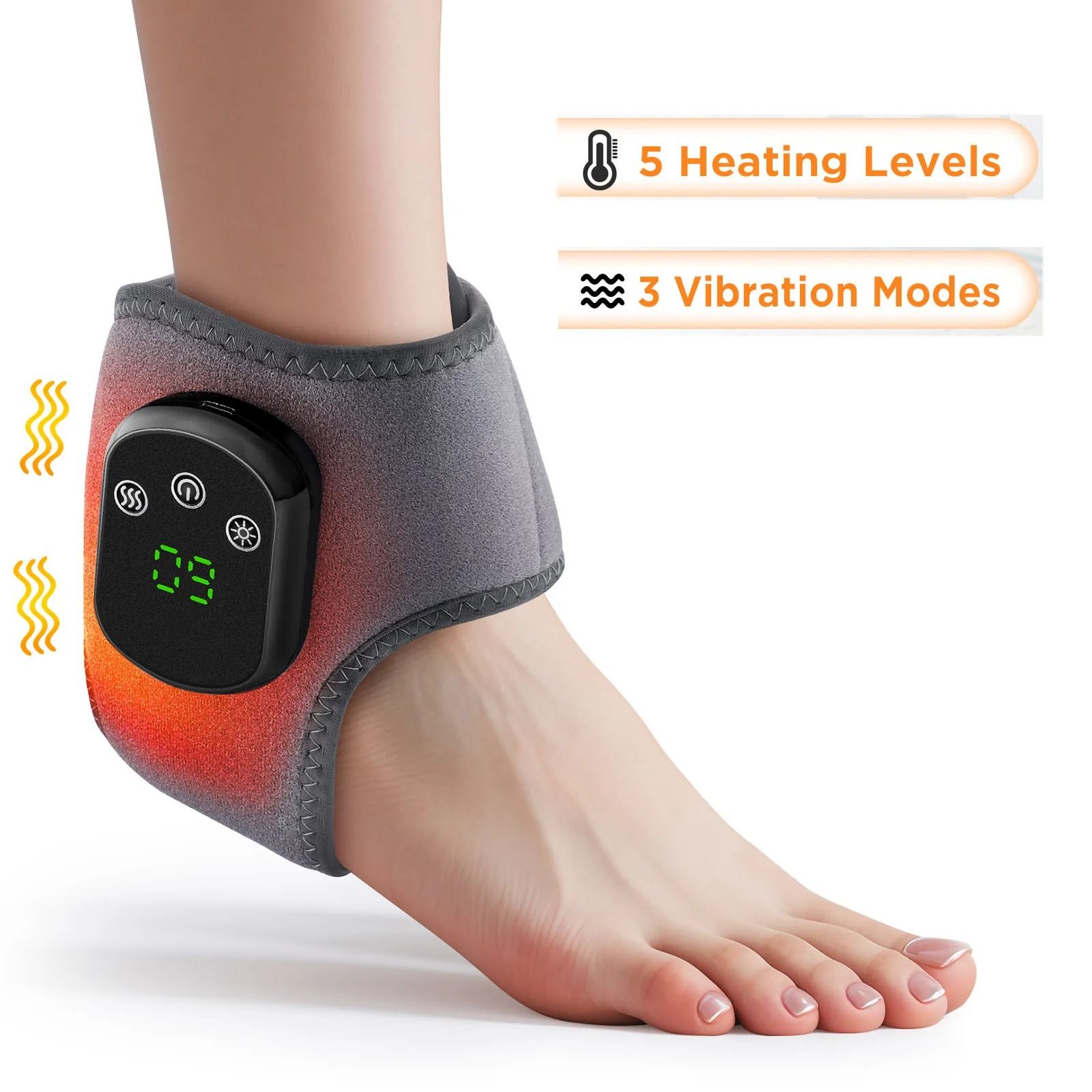 2 in 1 Heating Wrist Guard with Vibration Massage USB Adjustable Hot Compress Wristband