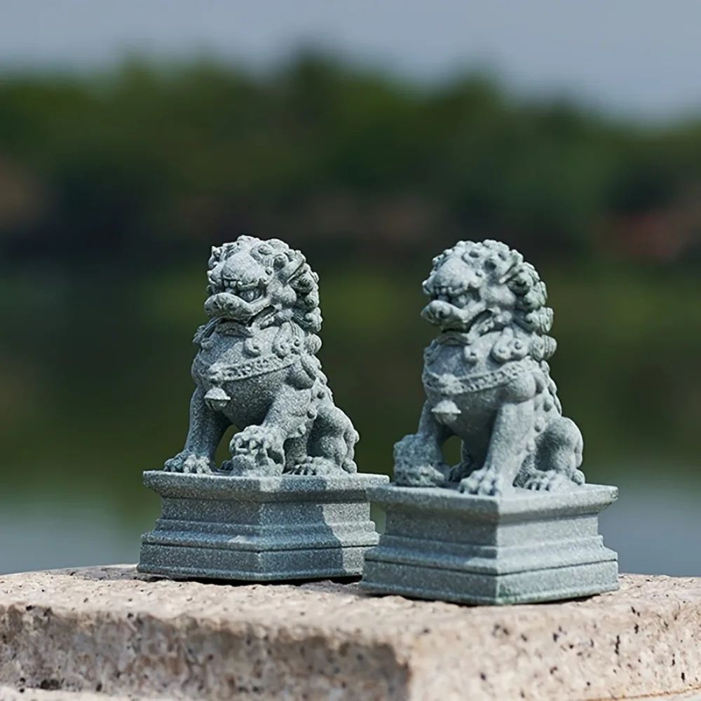 Imperial Harmony Guardian Lion Statues – Feng Shui Protection & Decorative Foo Dog Pair