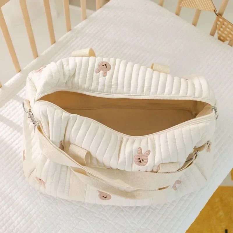 Bear Embroidery Maternity and Diaper Messenger Bag