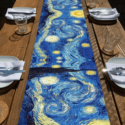 VIKAMA Starry Night Table Flag Van Gogh Art Dining Table Decor