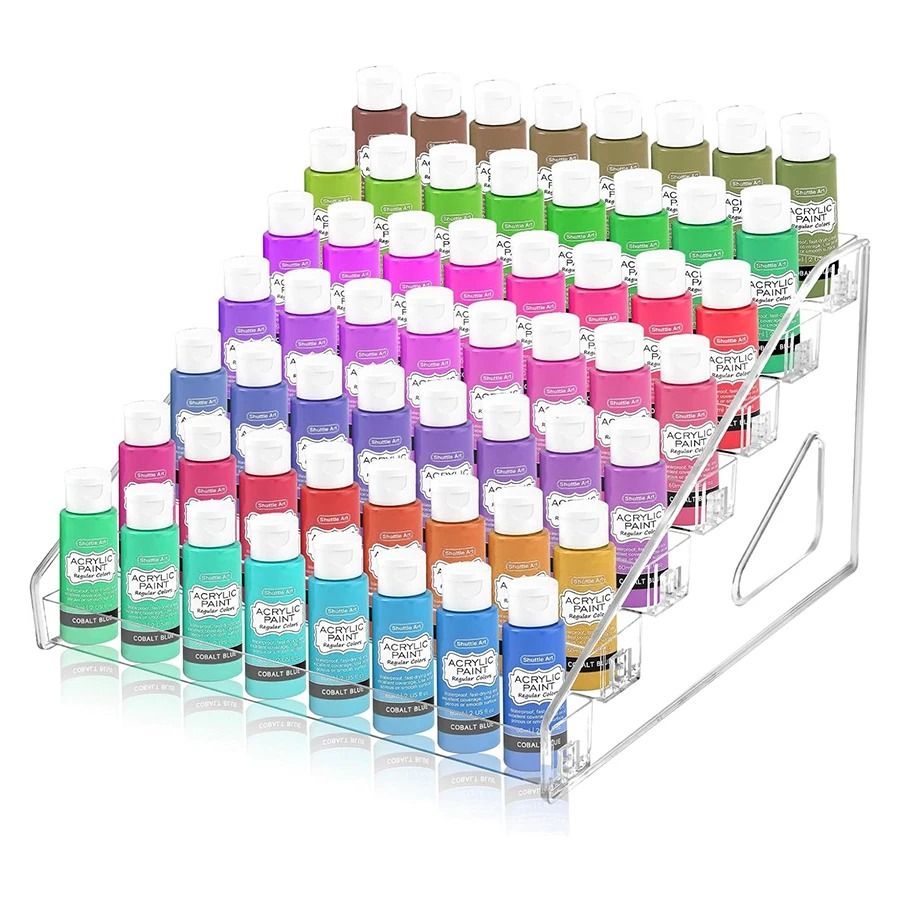 7 Layer Transparent Paint Storage Rack Organizer for Craft and Art Supplies