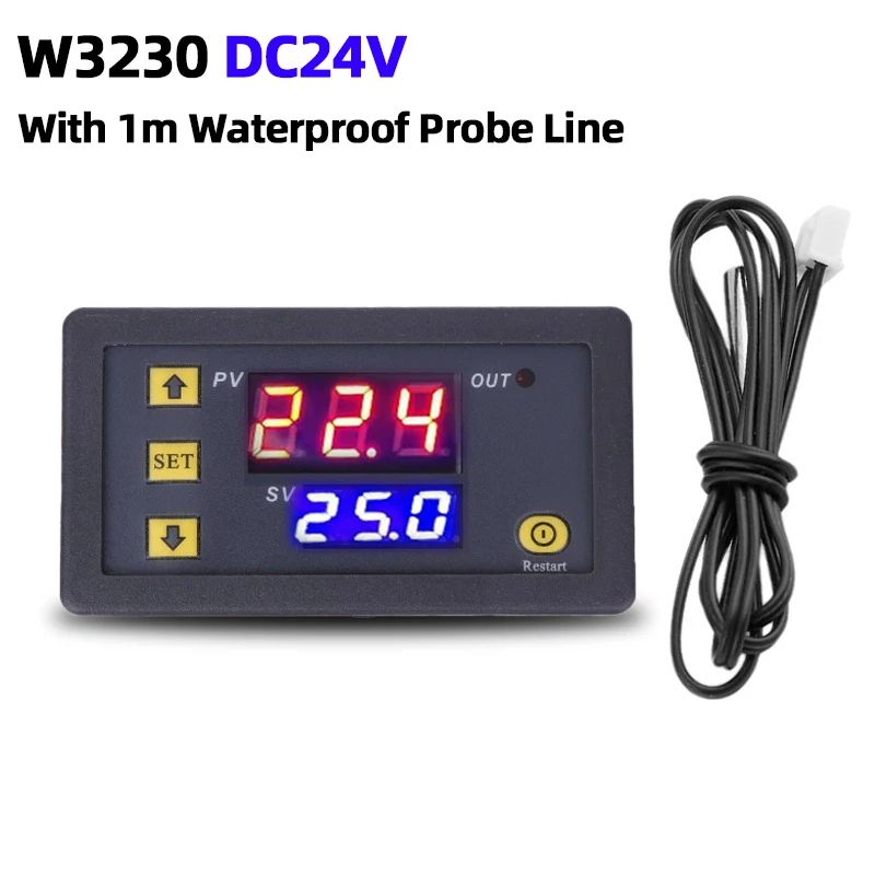 Compact Digital Thermostat Regulator, Mini Temperature Controller with Sensor for Heating and Cooling Applications