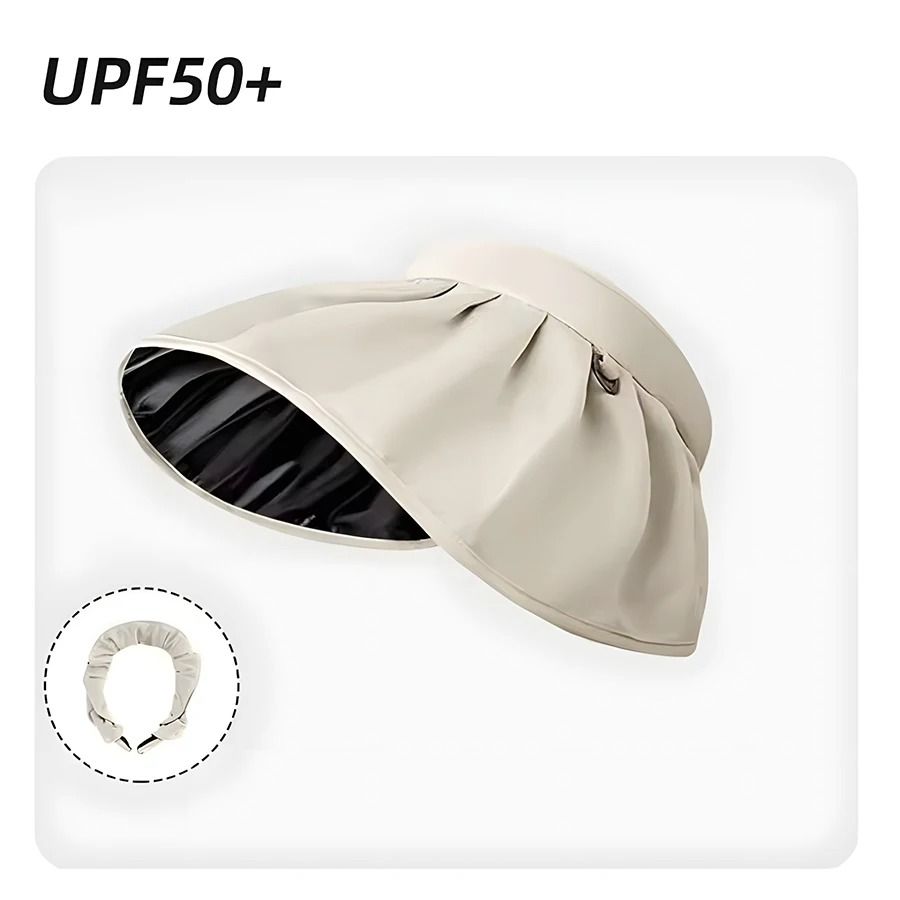 Foldable Wide Brim Summer Sun Hat Portable Hair Hoop Beach Hat for Women