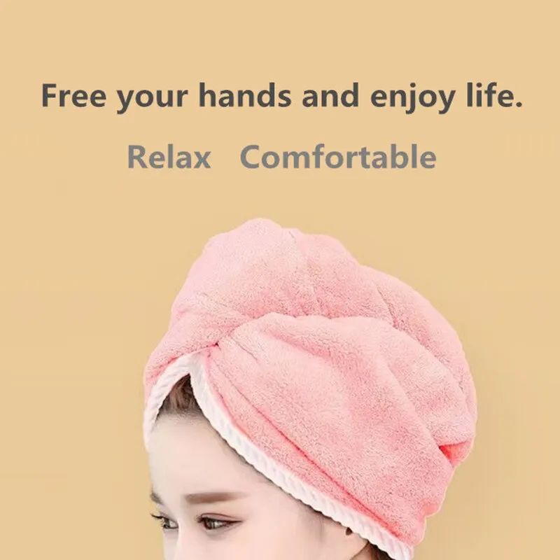 Ultra-Absorbent Microfiber Hair Drying Towel Cap – Quick Dry Hair Wrap