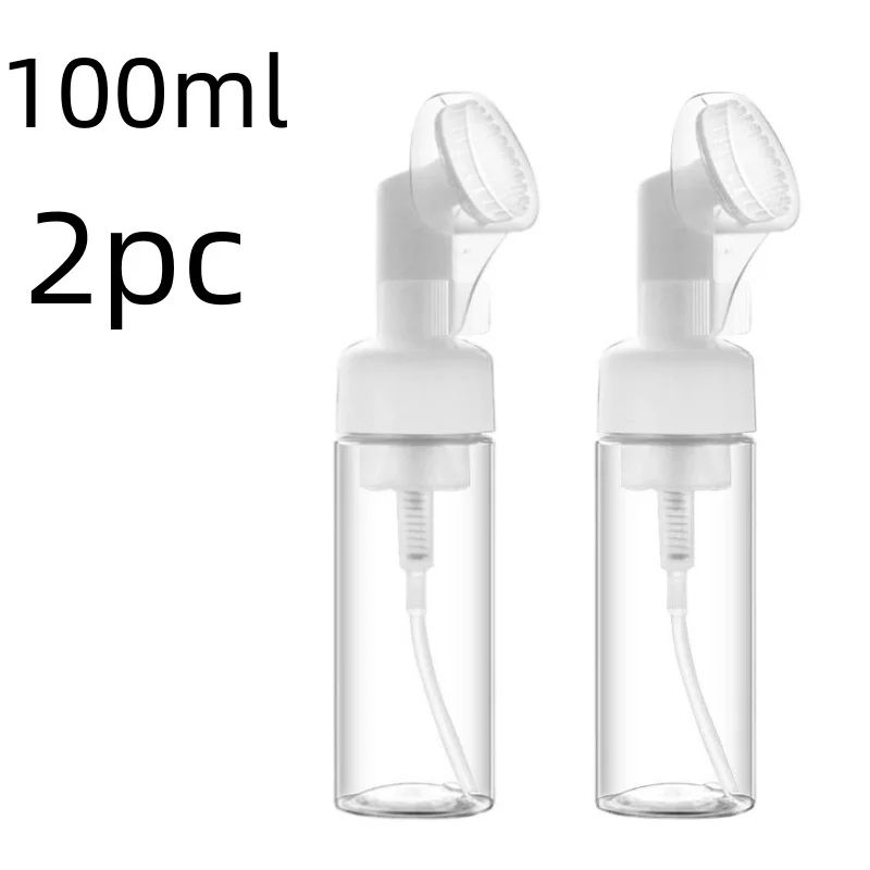 Silicone Brush Foaming Cleanser Bottle – 100ml Refillable Foam Pump Dispenser