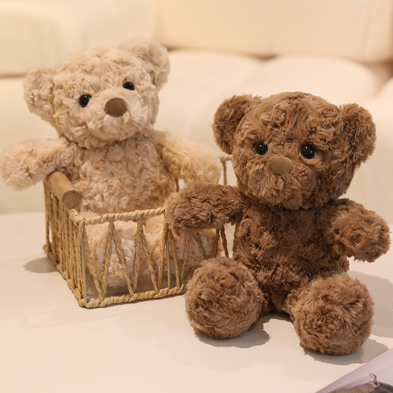 Brown Bear Plush Soothing Toy, Lovely Curly Teddy Bear Doll, Stuffed Toys, Kids Girls Birthday Gift, Room Decoration
