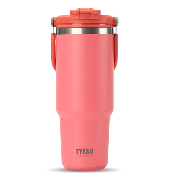 Stainless Steel Large-Capacity Thermoses, Dual-Drink Coffee Mug, Handle Vacuum Cup, Hot Cold Retention Ice Cup