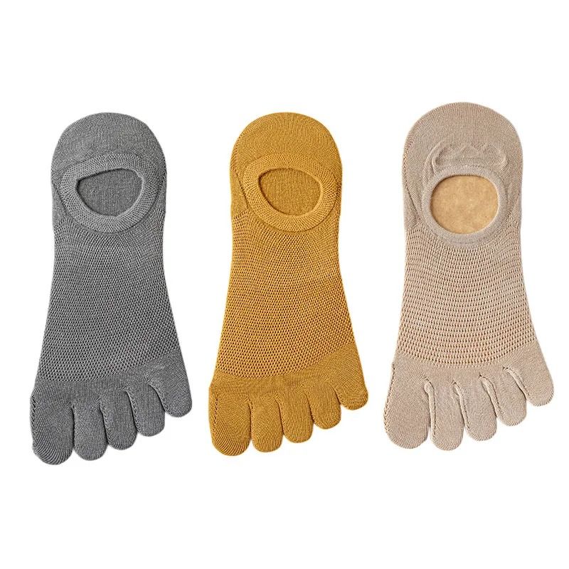 3 Pairs Mens Breathable Toe Socks Casual Finger Boat Socks
